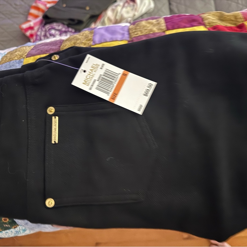 Michael Kors Black Trousers with Gold Details